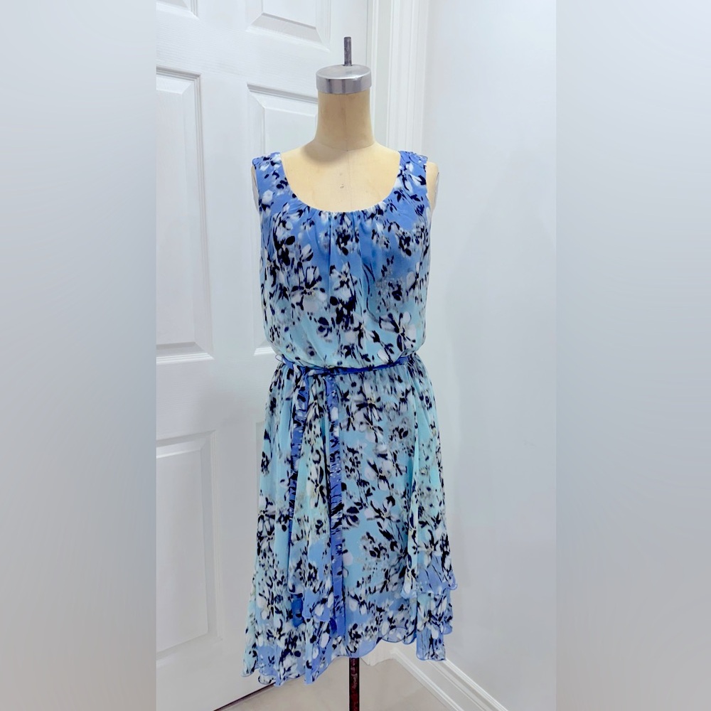 BRAND NEW Rabbit Rabbit Rabbit Light Blue Print Dress with Belt SZ.6